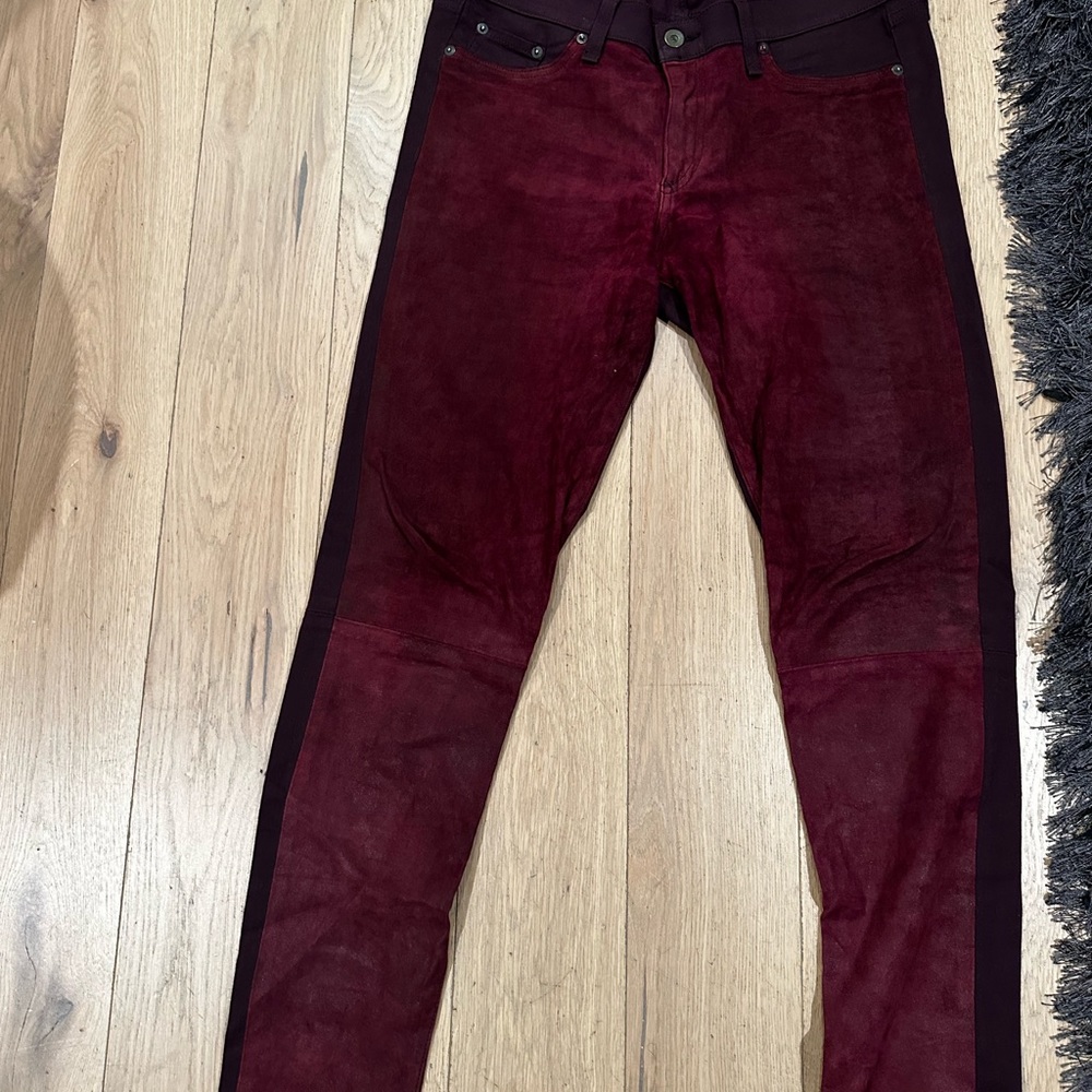 Rag and Bone leather denim jean - Bordeaux wine red - size 31
